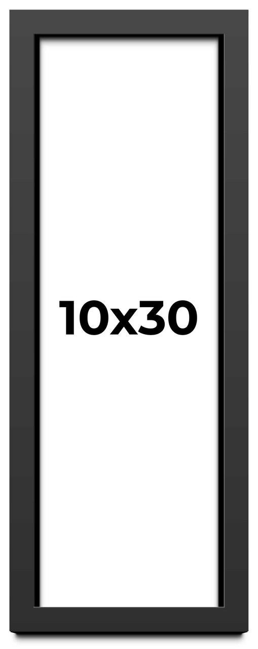 Panoramic Flat Black Picture Frame - UV Acrylic, Foam Board Backing, Hanging Hardware